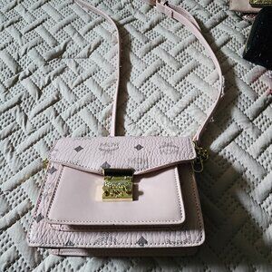 MCM Pink Visetos Crossbody Handbag